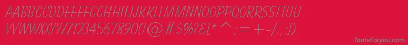 BalloonLightTl Font – Gray Fonts on Red Background