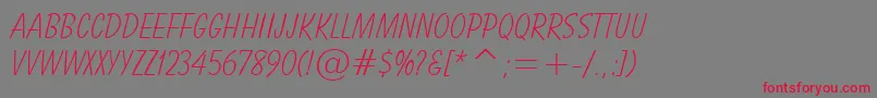 BalloonLightTl Font – Red Fonts on Gray Background
