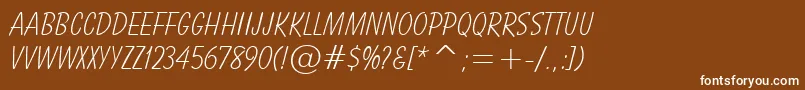 フォントBalloonLightTl – 茶色の背景に白い文字