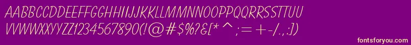 BalloonLightTl Font – Yellow Fonts on Purple Background