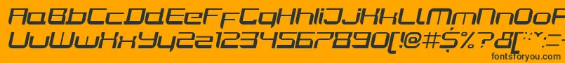 JoyriderItalic-Schriftart – Schwarze Schriften auf orangefarbenem Hintergrund