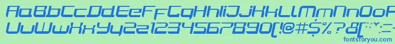 Шрифт JoyriderItalic – синие шрифты на зелёном фоне