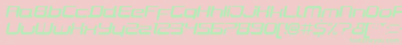 JoyriderItalic Font – Green Fonts on Pink Background