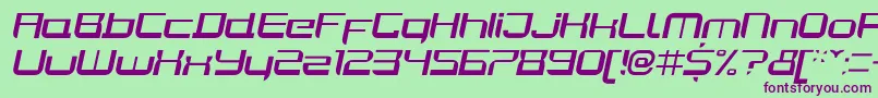 Police JoyriderItalic – polices violettes sur fond vert