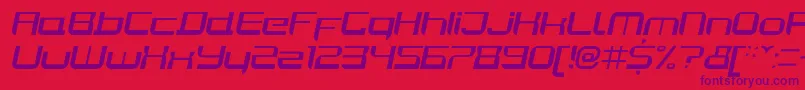 JoyriderItalic-fontti – violetit fontit punaisella taustalla