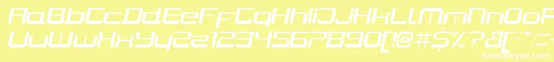JoyriderItalic Font – White Fonts on Yellow Background