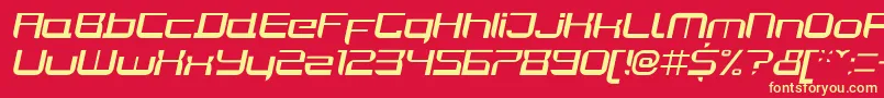 Шрифт JoyriderItalic – жёлтые шрифты на красном фоне