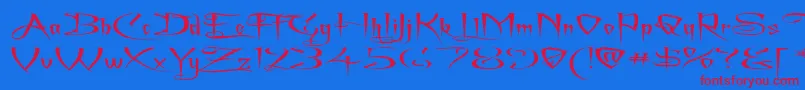 Achafsex Font – Red Fonts on Blue Background