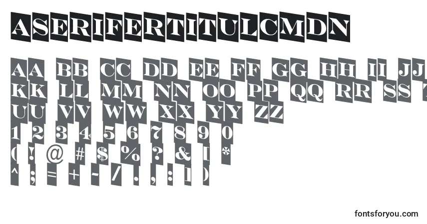 Schriftart ASerifertitulcmdn – Alphabet, Zahlen, spezielle Symbole