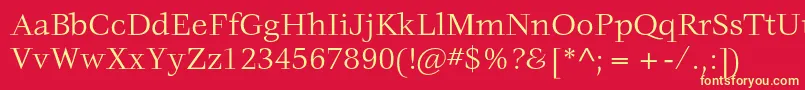 Zachery Font – Yellow Fonts on Red Background