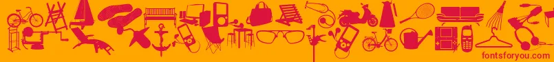 fuente WcSoldOutDBta – Fuentes Rojas Sobre Fondo Naranja