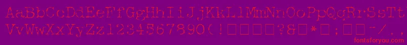 Czcionka McGareyFractured – czerwone czcionki na fioletowym tle