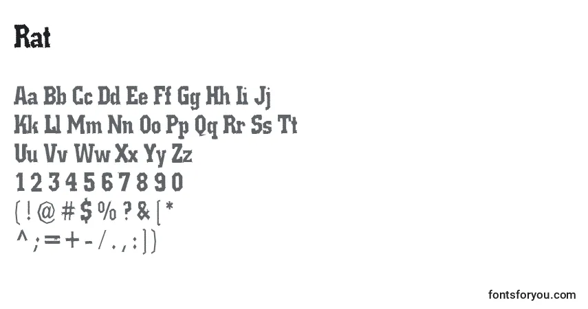 Шрифт Rat – алфавит, цифры, специальные символы