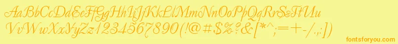 DecorcttRegular Font – Orange Fonts on Yellow Background