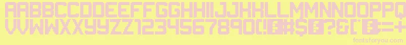 Gameplay Font – Pink Fonts on Yellow Background