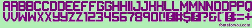 Gameplay Font – Purple Fonts on Green Background