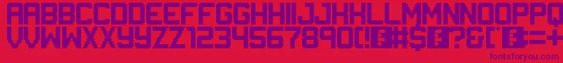 Gameplay Font – Purple Fonts on Red Background
