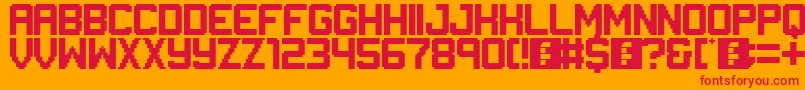 Gameplay Font – Red Fonts on Orange Background