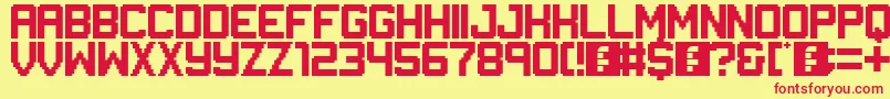 Gameplay Font – Red Fonts on Yellow Background