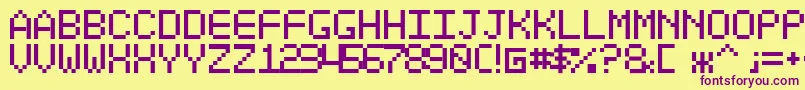 Шрифт Optiate – фиолетовые шрифты на жёлтом фоне
