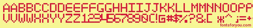 Optiate Font – Red Fonts on Yellow Background