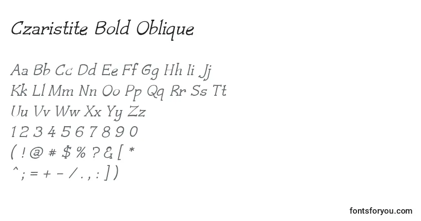 Fuente Czaristite Bold Oblique - alfabeto, números, caracteres especiales