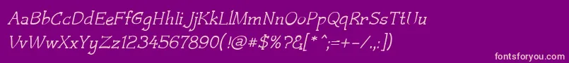 Czaristite Bold Oblique Font – Pink Fonts on Purple Background