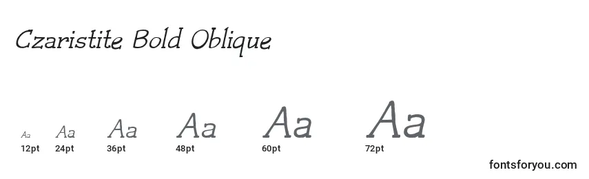 Размеры шрифта Czaristite Bold Oblique