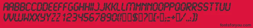 LcdU Font – Black Fonts on Red Background