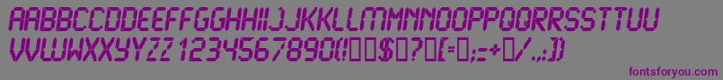 LcdU Font – Purple Fonts on Gray Background