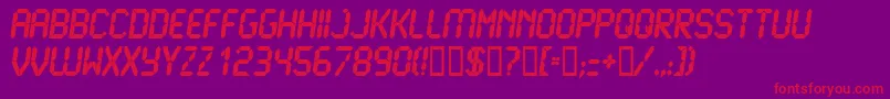 LcdU Font – Red Fonts on Purple Background