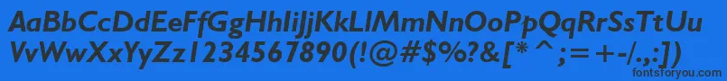Humanist521BoldItalicBt Font – Black Fonts on Blue Background