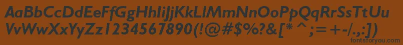 Humanist521BoldItalicBt Font – Black Fonts on Brown Background