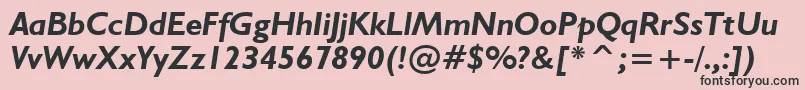 Humanist521BoldItalicBt Font – Black Fonts on Pink Background