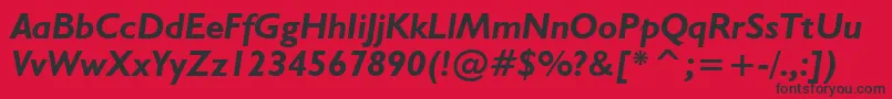 Humanist521BoldItalicBt Font – Black Fonts on Red Background