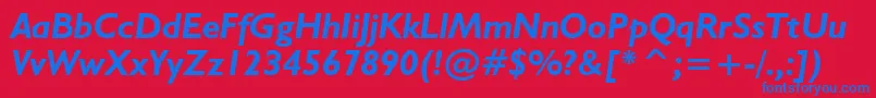 Humanist521BoldItalicBt Font – Blue Fonts on Red Background