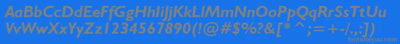 Humanist521BoldItalicBt Font – Gray Fonts on Blue Background