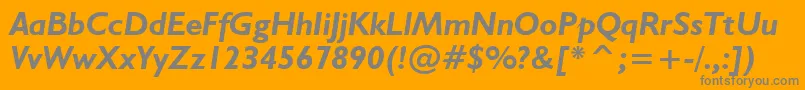 Weitere Informationen zur Humanist521BoldItalicBt-Schriftart Humanist521BoldItalicBt-Schriftart – Graue Schriften auf orangefarbenem Hintergrund
