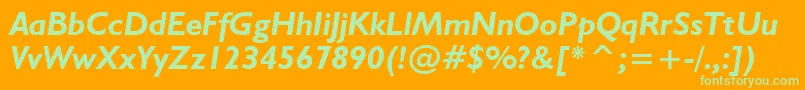 Humanist521BoldItalicBt Font – Green Fonts on Orange Background