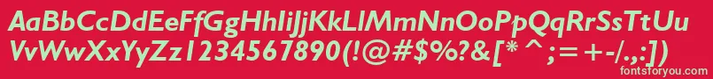 fuente Humanist521BoldItalicBt – Fuentes Verdes Sobre Fondo Rojo