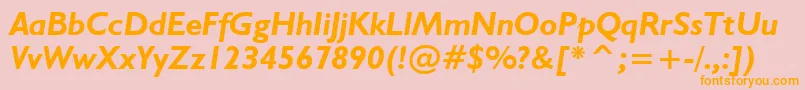 Humanist521BoldItalicBt Font – Orange Fonts on Pink Background