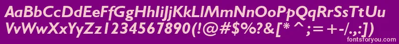 Humanist521BoldItalicBt Font – Pink Fonts on Purple Background