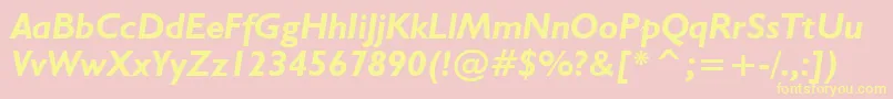 Humanist521BoldItalicBt Font – Yellow Fonts on Pink Background