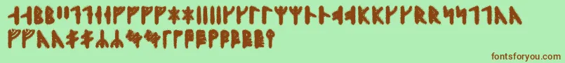 Skraelingrunic-fontti – ruskeat fontit vihreällä taustalla