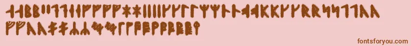 Skraelingrunic-fontti – ruskeat fontit vaaleanpunaisella taustalla