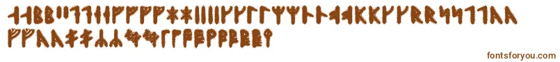 Skraelingrunic-fontti – ruskeat fontit valkoisella taustalla