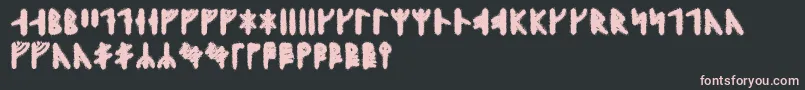 Skraelingrunic-fontti – vaaleanpunaiset fontit mustalla taustalla