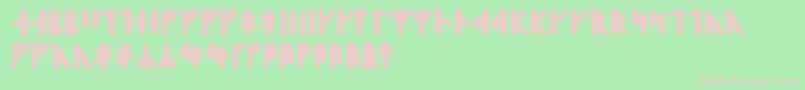 Skraelingrunic Font – Pink Fonts on Green Background