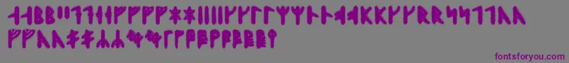 Skraelingrunic Font – Purple Fonts on Gray Background