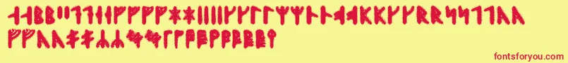 Skraelingrunic-fontti – punaiset fontit keltaisella taustalla